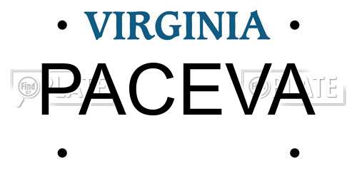 PACEVA Virginia License Plate