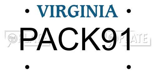 PACK91 Virginia License Plate