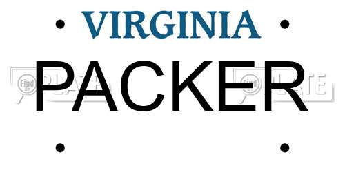 PACKER Virginia License Plate