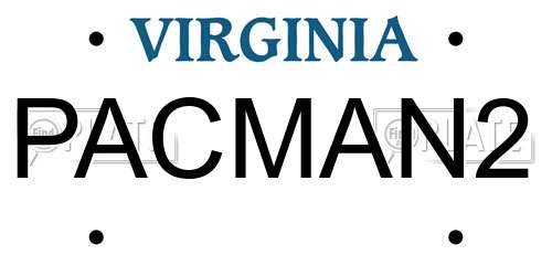 PACMAN2 Virginia License Plate