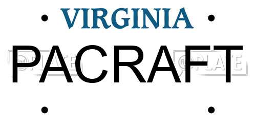 PACRAFT Virginia License Plate