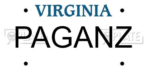PAGANZ Virginia License Plate