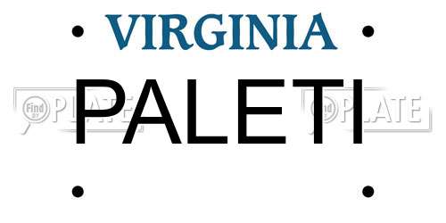 PALETI Virginia License Plate