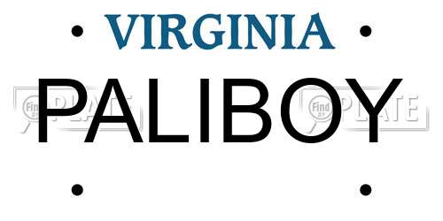 PALIBOY Virginia License Plate
