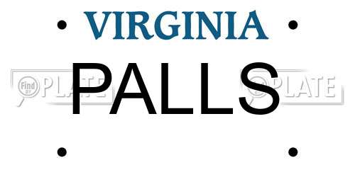 PALLS Virginia License Plate