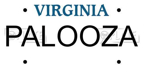 PALOOZA Virginia License Plate