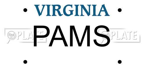 PAMS Virginia License Plate