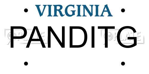 PANDITG Virginia License Plate