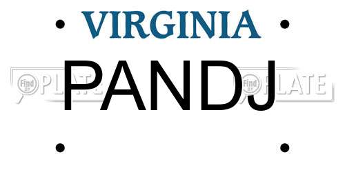 PANDJ Virginia License Plate