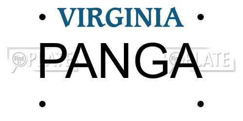PANGA Virginia License Plate