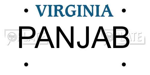 PANJAB Virginia License Plate
