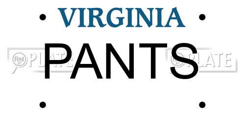 PANTS Virginia License Plate
