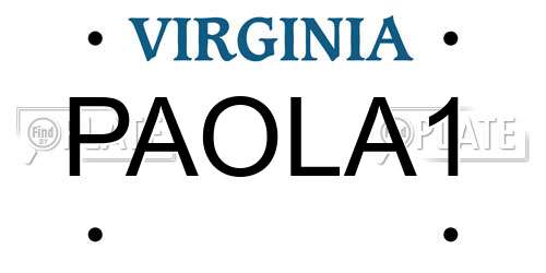 PAOLA1 Virginia License Plate