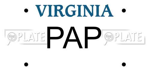 PAP Virginia License Plate