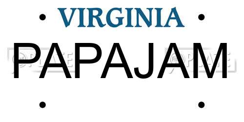 PAPAJAM Virginia License Plate