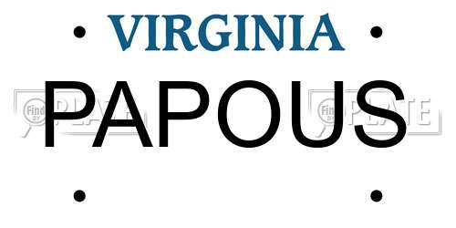 PAPOUS Virginia License Plate