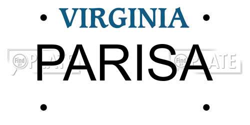 PARISA Virginia License Plate