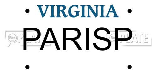 PARISP Virginia License Plate