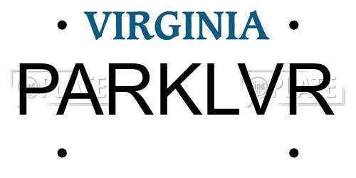 PARKLVR Virginia License Plate