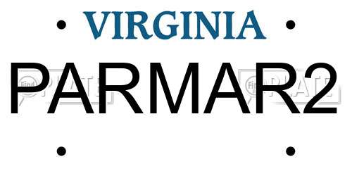 PARMAR2 Virginia License Plate
