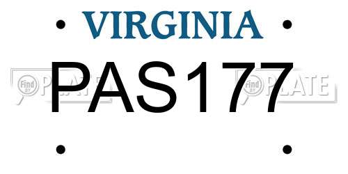 PAS177 Virginia License Plate