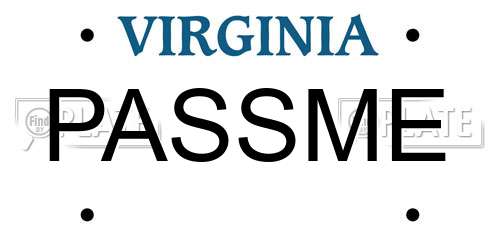 PASSME Virginia License Plate