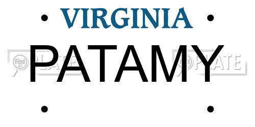PATAMY Virginia License Plate