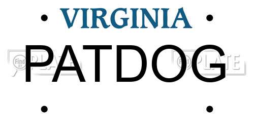 PATDOG Virginia License Plate