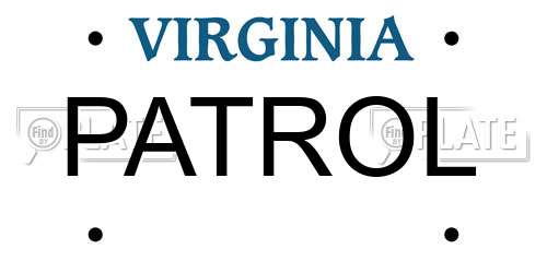 PATROL Virginia License Plate