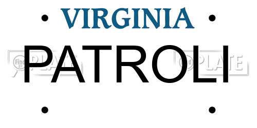 PATROLI Virginia License Plate