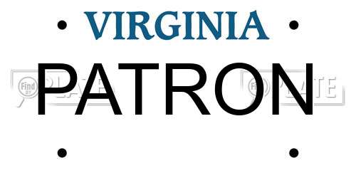 PATRON Virginia License Plate