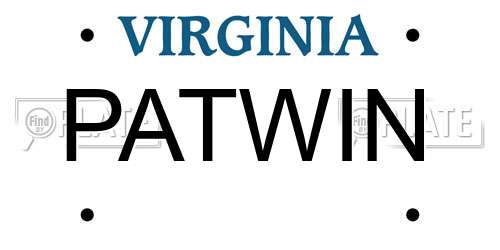 PATWIN Virginia License Plate