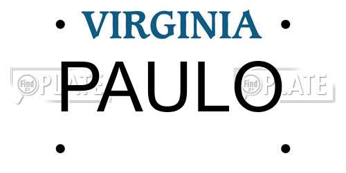 PAULO Virginia License Plate