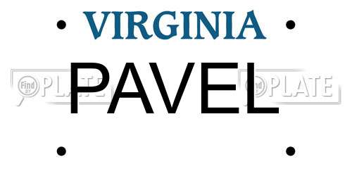 PAVEL Virginia License Plate