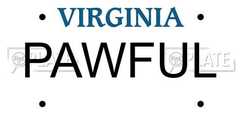 PAWFUL Virginia License Plate