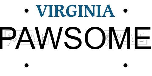 PAWSOME Virginia License Plate