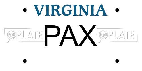 PAX Virginia License Plate