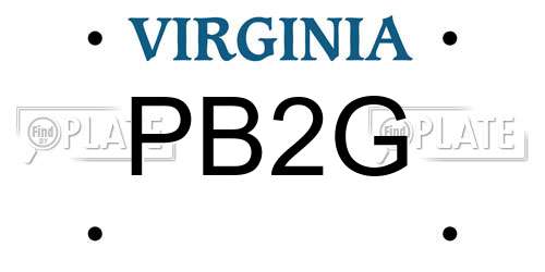 PB2G Virginia License Plate