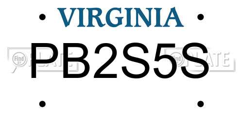 PB2S5S Virginia License Plate