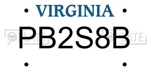 PB2S8B Virginia License Plate
