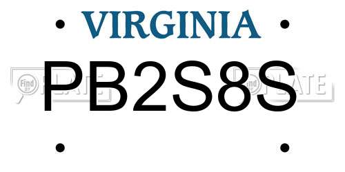PB2S8S Virginia License Plate