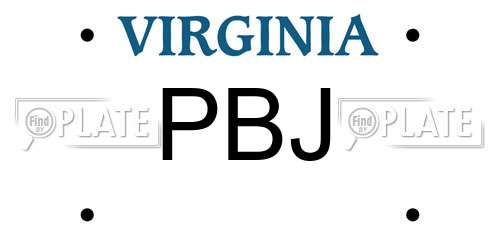PBJ Virginia License Plate