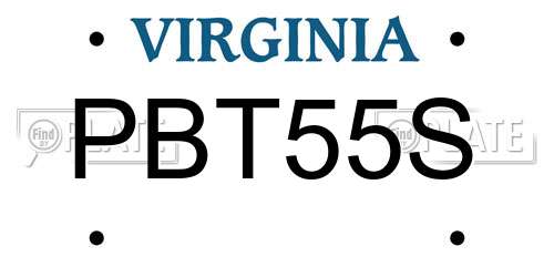 PBT55S Virginia License Plate