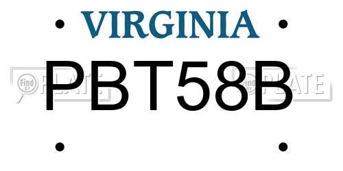 PBT58B Virginia License Plate