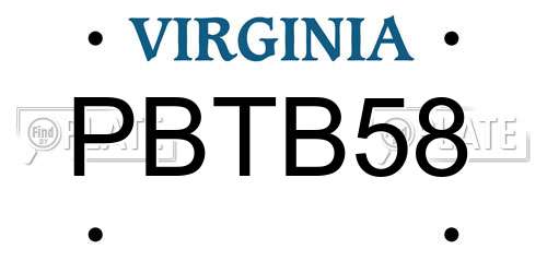 PBTB58 Virginia License Plate