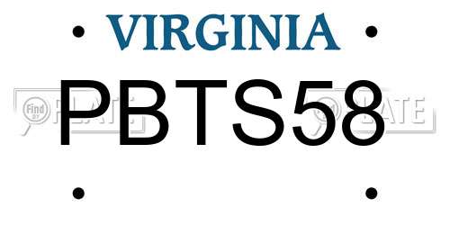 PBTS58 Virginia License Plate