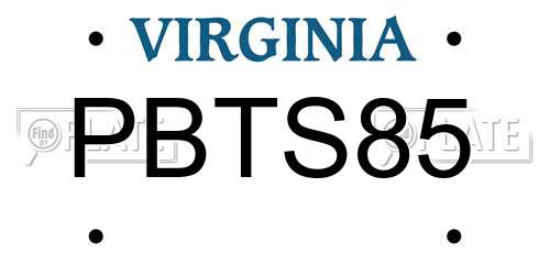 PBTS85 Virginia License Plate