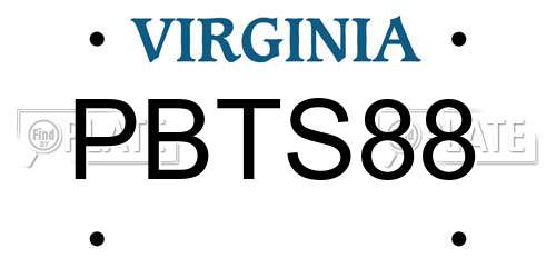 PBTS88 Virginia License Plate
