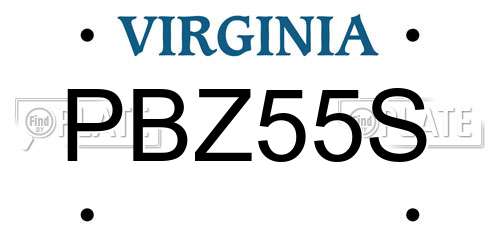 PBZ55S Virginia License Plate