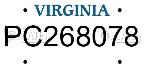 PC268078 Virginia License Plate